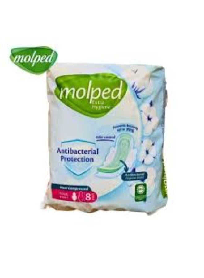 MOLPED ANTIBACTERIAL MAXI THICK LONG 8 PADS